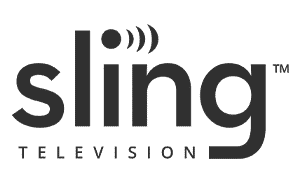 Sling Television logo in gray