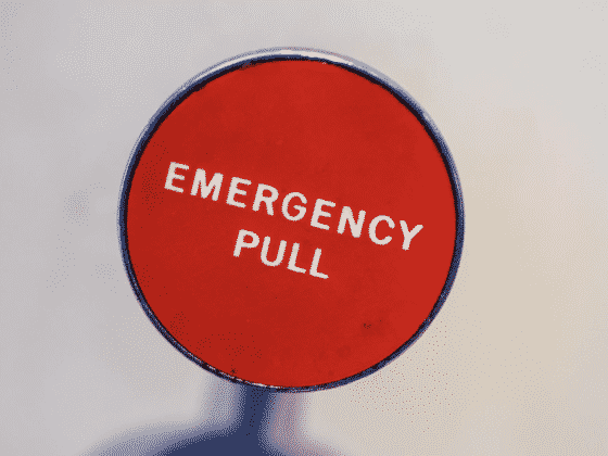 Red emergency pull handle