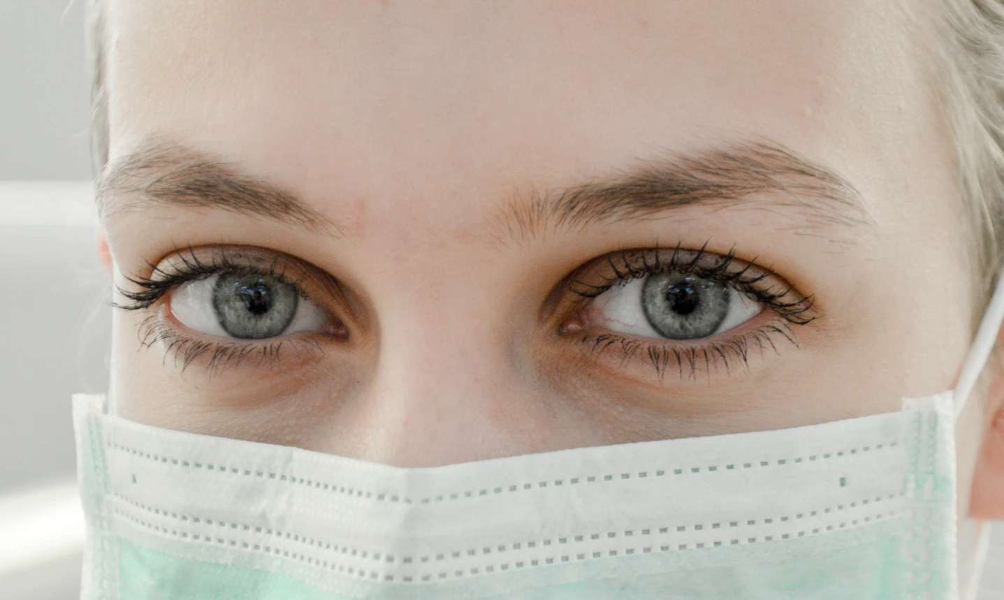 Woman wearing surgical mask
